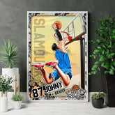 Custom Personalized Basketball Poster, Canvas, Vintage Style, Sport Gifts For Son, Gifts For Basketball Son, Basketball Lover Gifts
